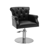 Sedia poltrona da parrucchiere Salone Chester- Base Tonda- Nero